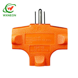 Adaptateur en forme de T pour rallonge à 3 prises, espacé à 3 broches, robinet mural mis à la terre, répartiteur de puissance à prises multiples - Product Image 2