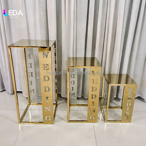 LEDA Wholesale Factory Price Shiny Gold Stainless Steel Flower Stand <b>Table</b> Centerpiece for Wedding and Event Decoration - Product Image 2