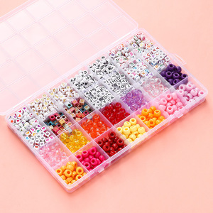 28 Grid 6x9 Large Hole <b>Bead</b> <b>Set</b> Plastic Resin DIY Jewelry Making Kit For Children Ages 4-6 Years - Product Image 3