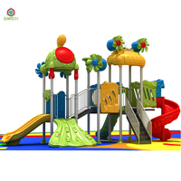 Équipement de terrain de jeu extérieur pour enfants, toboggan en plastique écologique, parc d'aventure commercial, conception personnalisée, usine chinoise