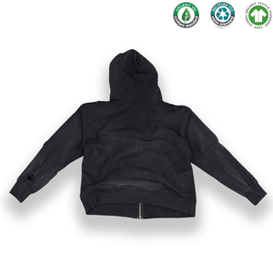 Sweat à capuche réversible double couche personnalisé avec fermeture éclair, en molleton épais, imprimé léopard guépard - Product Image 3