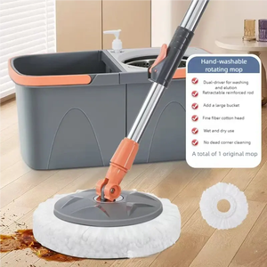 Fregonas mágicas manos libres de microfibra giratoria clásica de 360 grados de alta calidad y fregona de limpieza giratoria con cubo - Product Image 5