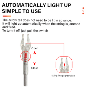 Luci LED per Frecce SPG con Batterie Sostituibili Automaticamente, Confezione da 3, per Caccia, Compatibili con Perni ID 4.2 mm, per Aste in Carbonio Puro - Product Image 2