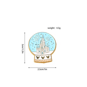 <span class=keywords><strong>Broche</strong></span> Géante en Alliage <span class=keywords><strong>de</strong></span> Zinc avec Pierre Naturelle et Boule <span class=keywords><strong>de</strong></span> Cristal, Motif Château <span class=keywords><strong>de</strong></span> Rêve <span class=keywords><strong>de</strong></span> Dessin Animé Européen-Américain, Accessoire <span class=keywords><strong>de</strong></span> Vêtement Mignon - Product Image 4