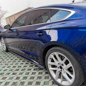 Amp-Z Side Skirts Piano Black Carbon Fiber Texture For Audi A5 S5 F5 Sportback 2021-24 Matte Finish Body Kit - Product Image 2