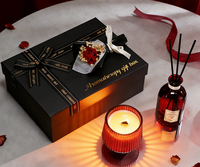 Coffret Cadeau Luxe Artisanal Moderne de Bougies Parfumées Longue Durée en Cire de Soja et Diffuseur à Bâtonnets pour la Saint-Valentin et les Mariages