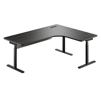 Bureau debout électrique réglable en hauteur en forme de L, à trois sections, disponible en plusieurs couleurs, adapté aux bureaux et aux salles d'étude