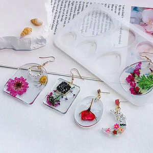 YS arc/ovale/hexagone boucles d'oreilles moule porte-clés variété taille résine goujon balancent boucles d'oreilles plâtre argile moules fabrication <span class=keywords><strong>de</strong></span> bijoux à bricoler soi-même - Product Image 3