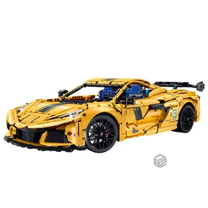 Guly 10622 1:8 technischer Supercar kervtte C8 Automodell Baustein-Set MOC Teilchenmontage Rätselsteinspielzeug für Kinder