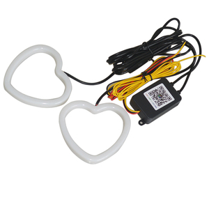 อุปกรณ์ตกแต่งรถยนต์ ไฟเลี้ยว 12v ไฟหน้ารถยนต์ ควบคุมผ่านแอพ ไฟ LED ตกแต่งรูปหัวใจ แองเจิลอาย ฮาโล ไล่ตาม - Product Image 1