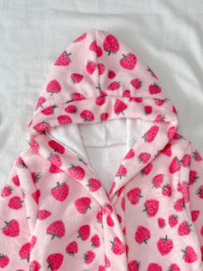 <span class=keywords><strong>Peignoir</strong></span> à capuche imprimé fraises pour filles - Product Image 4