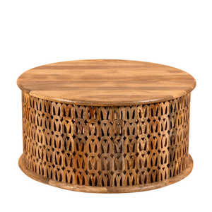Modern <b>Round</b> <b>Coffee</b> <b>Table</b> Set of 3 Solid Wood and Metal Industrial Design <b>Nesting</b> <b>Tables</b> for Living Room Lounge Cafe Home Decor - Product Image 1