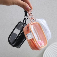 Mini porte-monnaie cube en PVC transparent personnalisé avec fermeture éclair, porte-clés, breloque de sac, étui pour écouteurs pour femmes, filles, fans de Kpop, mignon, kawaii, cadeau quotidien