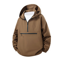 Veste imperméable coupe-vent pour homme, demi-zip, coupe ample, vêtements de sport décontractés, logo personnalisé