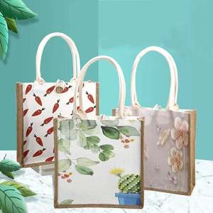 Bolsa de Compras de Yute con Cierre y Logotipo, de Cáñamo y Algodón Orgánico, Gran Capacidad, Color Negro - Product Image 1