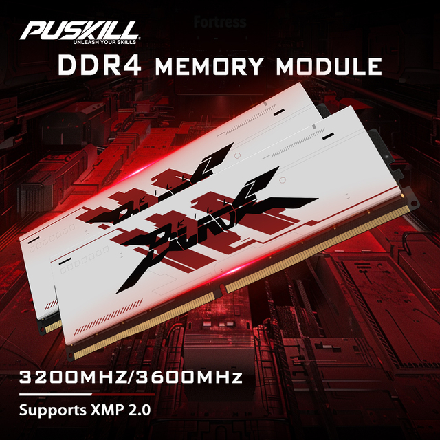 PUSKILL DDR4 Gaming 8GB 16GB 32GB 3200MHz 3600MHz XMP2.0 1.35V Memory Ram