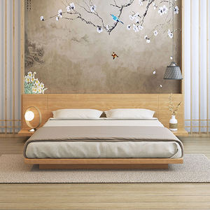 Juego de muebles de alta calidad para dormitorio, <span class=keywords><strong>camas</strong></span> dobles simples, cama de madera de diseño de madera maciza para adultos jóvenes - Product Image 3