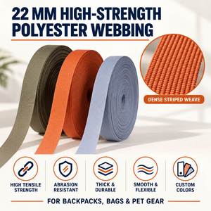 Cinta Tejida de Poliéster de Alta Resistencia de 22 mm con Rayas, Correa Resistente a la Abrasión y de Alta Tensión para Accesorios de Mochilas y Bolsos de Exterior - Product Image 5