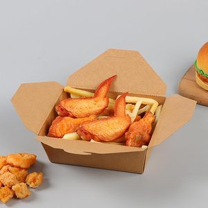 Scatola per il pranzo usa e getta confezione personalizzata per alimenti <span class=keywords><strong>da</strong></span> portare fuori confezione scatola di carta Kraft Fast Food - Product Image 2