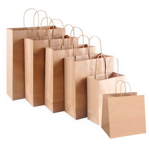 Emballage alimentaire à emporter personnalisé biodégradable et recyclable, sac en papier kraft blanc, impression numérique, poignée en corde de coton, supermarché - Product Image 1