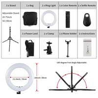 Seming OEM lampe à cils photographie 18 pouces anneau lumineux Led caméra lampe salon de beauté lumière avec sac de transport