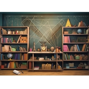 <span class=keywords><strong>Fondo</strong></span> Fotográfico de Regreso a Clases, Estantería, Libros, Escritorio, Estudiantes, Fiesta de Graduación, Banner, <span class=keywords><strong>Fondo</strong></span> para Fotomatón de Estudio Fotográfico - Product Image 3