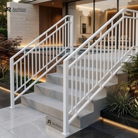 Balustrade de balcon en aluminium minimaliste de luxe, extérieure, noire, à lattes horizontales, pour maison moderne, villa, escalier, hôtel, utilisation DIY