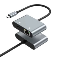 Adaptateur réseau Ethernet LAN RJ45 2,5 Gbps 2 en 1 avec port de charge USB C 100W PD Type C pour iPhone 15/tablette/ordinateur portable