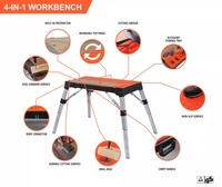 VERTAK-A Banc de travail multifonction 4 en 1, banc de travail robuste, table de travail pliable