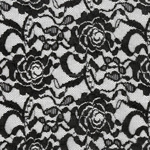 قماش دانتيل منسوج خفيف الوزن وقابل للتنفس من البوليستر مع تصميم الورود لفساتين الزفاف - Product Image 1