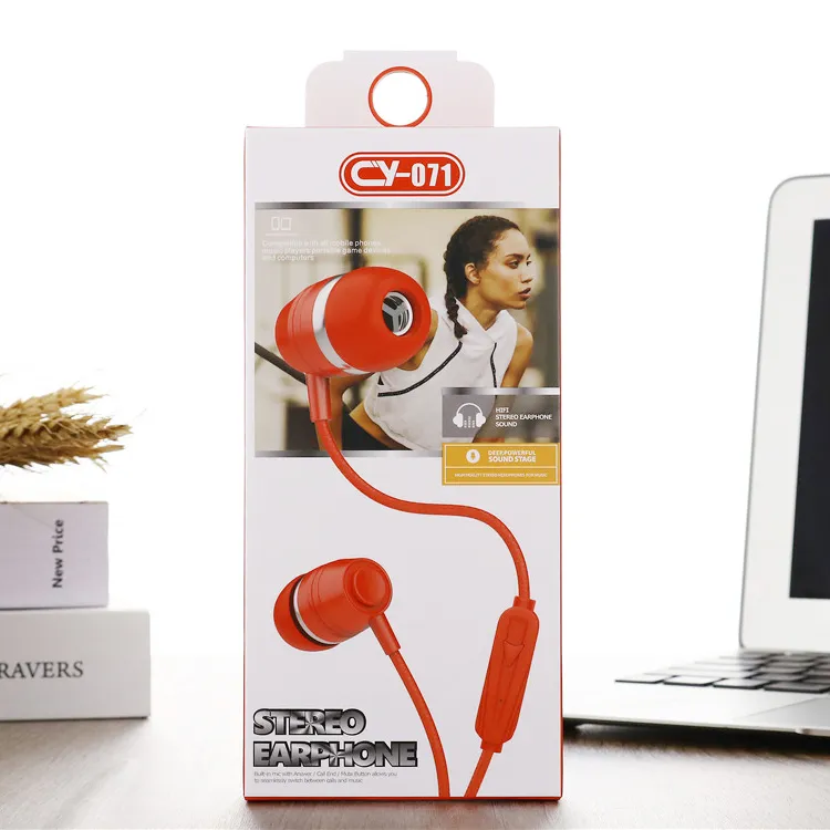 Keluaran Baru 3.5Mm Earbud Mikrofon Gaming Olahraga Suara Bening untuk Headphone iPhone Samsung CY071 Earphone Berkabel