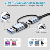 Concentrateur USB SYONG 7 en 2 ports USB-A et Type-C, station d'accueil 3.0, adaptateur multi-ports USB 2.0/3.0, hub multi-ports, répartiteur USB