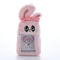 Porte-clés en peluche Kpop Lapin aux longues oreilles, porte-badge et porte-carte photo, pendentif de sac pour étudiant et travailleur