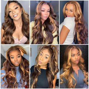 Extension di Capelli Umani Brasiliani Remy Ondulati 10A con Highlights P4/27 Colore Piano Vendita all'Ingrosso - Product Image 6