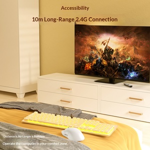 Mechanical Feel Silent Wireless Keyboard Mouse Set Waterproof Office Combo For Laptop And Gifts - Product Image 3