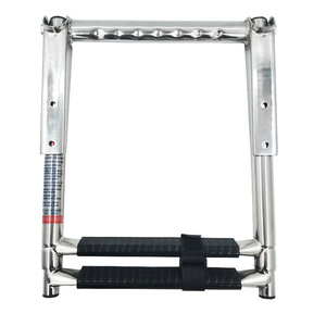 Stainless Steel 2 Section <b>Folding</b> Boat <b>Ladder</b> For Yacht Marine Use With Non Slip <b>Steps</b> - Product Image 1