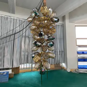 Modern Hotel Custom Size Bronze Chandelier Luxury Smoke Large Crystal Chandelier For Art Decorative