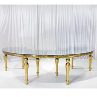 Fournitures de fête, cadre en acier inoxydable argenté en forme de S, table de mariage pour banquet