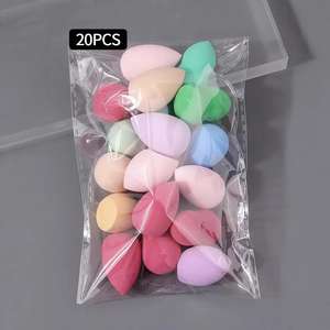 มีตัวอย่างให้เลือก 10/20/25/50 ชิ้น ชุดฟองน้ำแต่งหน้าแบบไม่มีส่วนผสมของน้ำยาง ป้องกันการแพ้ สำหรับครีม/แป้ง/รองพื้น สีพาสเทล - Product Image 6