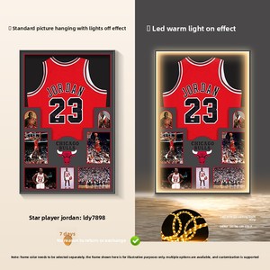 Cadre d'affichage de <span class=keywords><strong>basket</strong></span>-ball avec étoiles Stephen, toile huilée en porcelaine, art mural pour chambre d'enfant garçon, décoration de chevet - Product Image 6