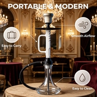 Ensemble de chicha moderne en acier inoxydable avec miroir, fumée douce, coffret cadeau