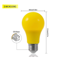 Ampoule LED Jaune Bleu A60/A19 Ampoule LED Couleur 220-240V E27 ROUGE/JAUNE/BLEU/VERT