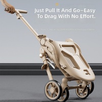 Poussette bébé pliable légère 3 en 1 et chaise pour nourrisson avec structure en métal