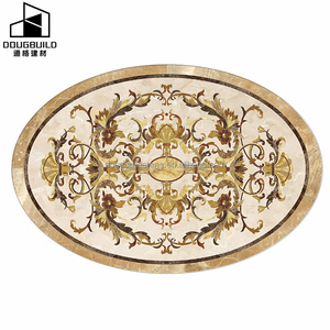 Phong cách Truyền Thống Màu Be sàn hoa đánh bóng bề mặt hỗn hợp đầy màu sắc tự nhiên đá cẩm thạch huy chương bằng tia nước thạch anh sàn gạch - Product Image 3