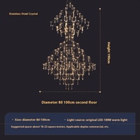 Grand Lustre en Cristal de Métal pour Villa Salon Escalier Loft Duplex-Suspendu Creux Design du Sol au Plafond