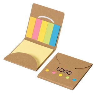 Bloc de Notas Adhesivas con Logotipo Personalizado, Cubierta de Papel Kraft, Páginas de Colores, Marcadores, Bloc de Notas para Kits de Bienvenida para Empleados - Product Image 1