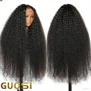 Wig Panjang Jerry Curly Tanpa Lem 13x4 |    Rambut Brasil Asli |   Renda Transparan Swiss untuk Bagian Depan - Product Image 1