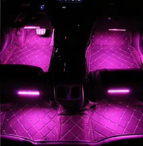 מוסיקה/שלט רחוק RGB 4pcs רכב תאורת led רצועת רכב פנים רגל אווירה אור עם cigerrete