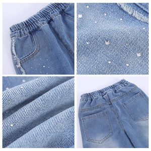 Jeans con Pedrería para Niñas, Estilo Holgado, Pantalones para Niñas con Bolsillos, Venta al Por Mayor - Product Image 4