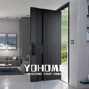 Puertas de seguridad europeas de alto estándar para casa puertas exteriores <span class=keywords><strong>blindadas</strong></span> para casas porte blinde Maison puerta delantera negra - Product Image 6